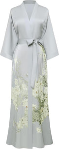PRODESIGN Kimono Robe for Women - Long Satin Sleepwear Silky Kimono Cover-Up Nightgown Japanese Bathrobe Loungewear Blouse