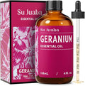 SU JUABA Geranium Essential Oil 4 Oz, 100% Pure & Natural Aromatherapy Oil for Diffuser, Skin Care, Hair & Massage - 118ML