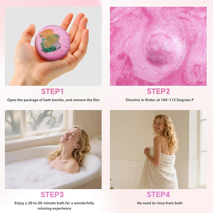 Bath Bombs for Women, 12 PCS Bath Set, Natural Bubble Bathbombs with Shea Butter, Dry Skin Moisturizing, Present for Christmas, Birthday, Valentine’s Day for Mom, Wife, Her, Girls