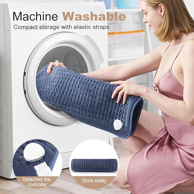 Heating Pad for Back Pain Relief, Extra Large 33 x 17 inches, Portable Heating Pad for Shoulder, Neck, Cramp, Menstrual Pain, with Upgraded 6 Timer and 6 Temperature Controller