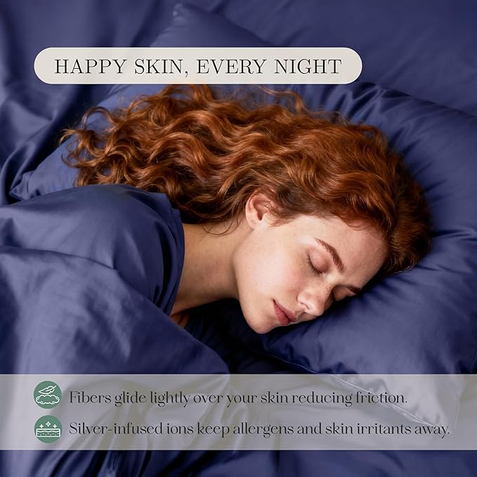 CASILVA Eucalyptus Sheets - Infused with Silver for Anti-Odor, Softer Than Silk Fibers, More Cooling Than Cotton - Perfect for Hot Sleepers & Sensitive Skin - 100% Tencel Lyocell - King Sheet Set