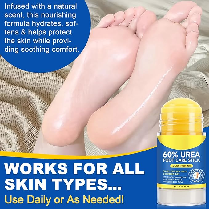 Urea Cream 60 Percent for Feet, Urea Foot Cream for Cracked Heels and Dry Skin, Cracked Heel Repair Cream Plus 2% Salicylic Acid, Foot Cream for Calluses and Hard Skin 1PCS