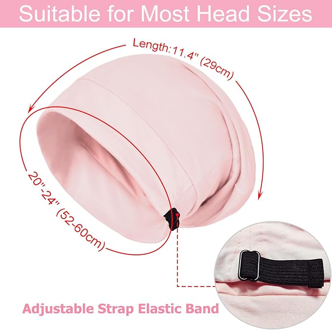 Sleep Cap Bonnet for Sleeping Black Women Men, Adjustable Cooling Lining Bonnets for Curly Hair Wrap Braids Beanie Night Hat