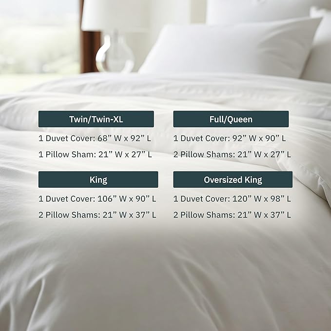 California Design Den 3-Pc King Size Duvet Cover Set, 400 Thread Count 100% Cotton Sateen, Soft Luxury Sateen Weave Comforter Cover and 2 Pillow Shams, Button Closure and Corner Ties (Pinstripe, King)