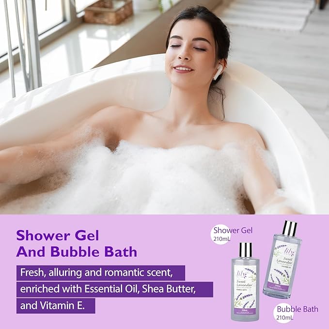 Lavender Spa Gift Set for Women - 22 Piece Luxury Bath & Body Basket with Bath Bomb, Lotion & Shower Gel | Birthday Gifts, Mothers Day Gifts, Christmas Gifts