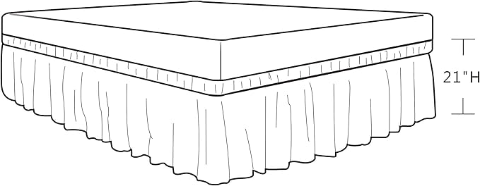 Biscaynebay Wrap Around Bed Skirts for King & Cal King Beds with 21" Drop, Camel Grey Adjustable Elastic Dust Ruffles Easy Fit Wrinkle Resistant Silky Luxurious Fabric Machine Washable