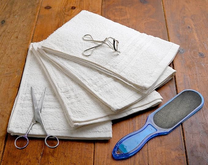 Premium 100% Cotton Hand Towels – Pack of 24, 16x27 Inch – Quick-Dry, Highly Absorbent Salon Towels for Hair Care, Gym, Spa & Bathroom – White