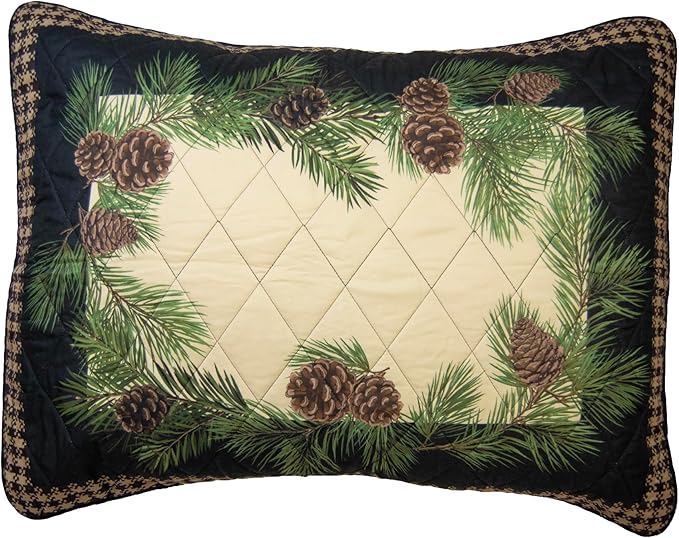 Donna Sharp Cardinal Pine Polyester Bedding Set - 3-Piece King Size Quilt Set - Includes 1 Quilt and 2 King Pillow Shams - Machine Washable - Traditional Design