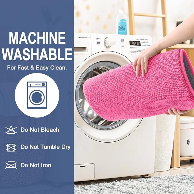 OLANLY Thick Memory Foam Bath Mat Rug 30x20, Extra Soft Absorbent Bathroom Rug, Quick Dry Bath Mats, Non-Slip, Machine Washable Carpet for Bathroom, Tub and Shower, Home Decor Accessories, Hot Pink