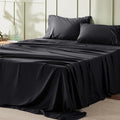 Bedsure Full Size Bed Sheets - 4 Pieces Soft Full Sheet Set - Breathable & Cooling - Hotel Luxury - Easy Care Polyester Microfiber Bedding for Women, Men, Black
