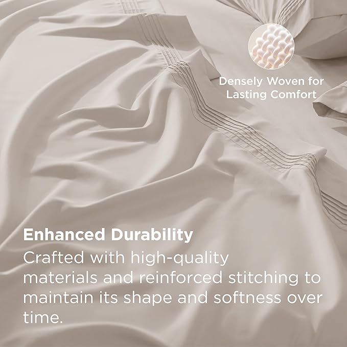 Bedsure Deep Pocket California King Sheet Sets - Fits Mattresses Up to 21 Inches Thick - 4 Piece Bed Sheets, Moisture Wicking, Soft & Cooling Bedsheet & Pillowcases, Easy & Secure Fit, Linen