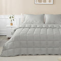 sunflower California King Duvet Insert Comforter Down Alternative Filling Cotton Shell All Season Hypoallergenic Warm Breathable Noiseless Machine Washable 96"x102" with Corner Taps Silver Gray