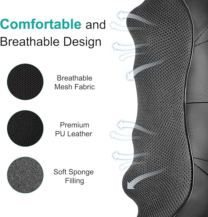 Shiatsu Back and Neck Massager with Heat, Deep Tissue Kneading Back Massager for Pain Relief, Electric 4D Shoulder Massage for Neck, Shoulder - Gifts for Men, Women (NOT Cordless)