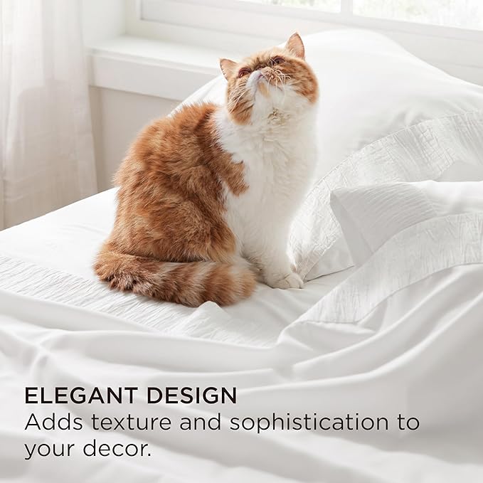 Bedsure California King Sheet Sets - 4 Pieces Soft Cal King Sheets - Breathable & Cooling - Hotel Luxury - Easy Care Polyester Microfiber Bedding for Women, Men, White