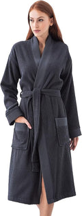 SEYANTE Organic Turkish Cotton Terry Hooded Kimono Bathrobe, Robe for Women