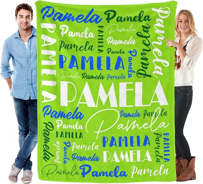 Name Blanket Personalized Blanket for Adult Kids Flannel Customize Throw Blanket Custom (Color 23, 60 x 80 Inches)