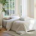 DOZ Duvet Cover Set, 100% Viscose derived from Bamboo, Organically Grown, Buttery Soft, Cooling Duvet Covers, High GSM, 1 Duvet Cover and 1 Pillowcase, 70"x90" (Snow, Twin/Twin XL)