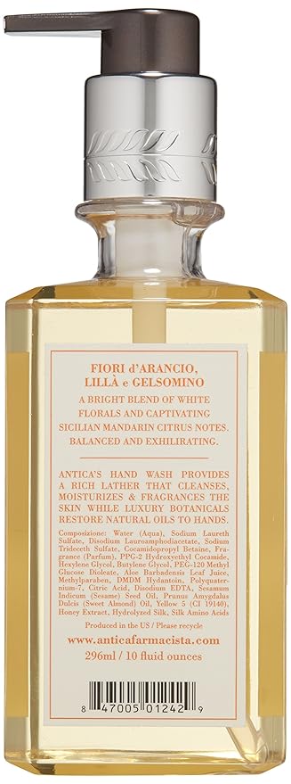 Antica Farmacista Hand & Body Wash - Luxury Nourishing Body Wash - Hydrating Hand Cleansing Wash - Bath & Body Gift - Orange Blossom, Lilac & Jasmine, 10 fl oz
