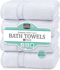 Utopia Towels 4 Pack Premium Bath Towels Set, 27 by 54 Inches, 100% Ring Spun Cotton 600GSM, Lightweight and Highly Absorbent Quick Drying Towels, Perfect for Daily Use, White