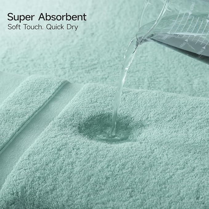 REDKISS 100% Cotton Bath Towels Set of 2, Extra Large Bath Sheets 35 X 70 Inches, 800 GSM, Quick Dry, Ultra Soft & Super Absorbent Bathroom Towel Sets for Bathroom, Gym, Spa, Pool & Hotel, Blue