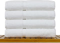 Luxury Hotel & Spa Ultra Soft Bath Towels 100% Turkish Cotton - White - Set of 4
