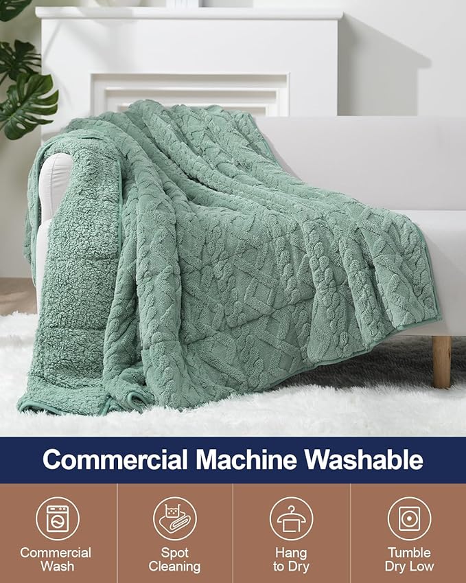 Super Fuzzy Soft Sherpa Fleece Weighted Blanket, 20 lbs Dual Sided Fluffy Heavy Weighted Blankets for Adults - No Bunching with Double Layers of Soft Inner Lining (60"x 80", 20 Pounds)