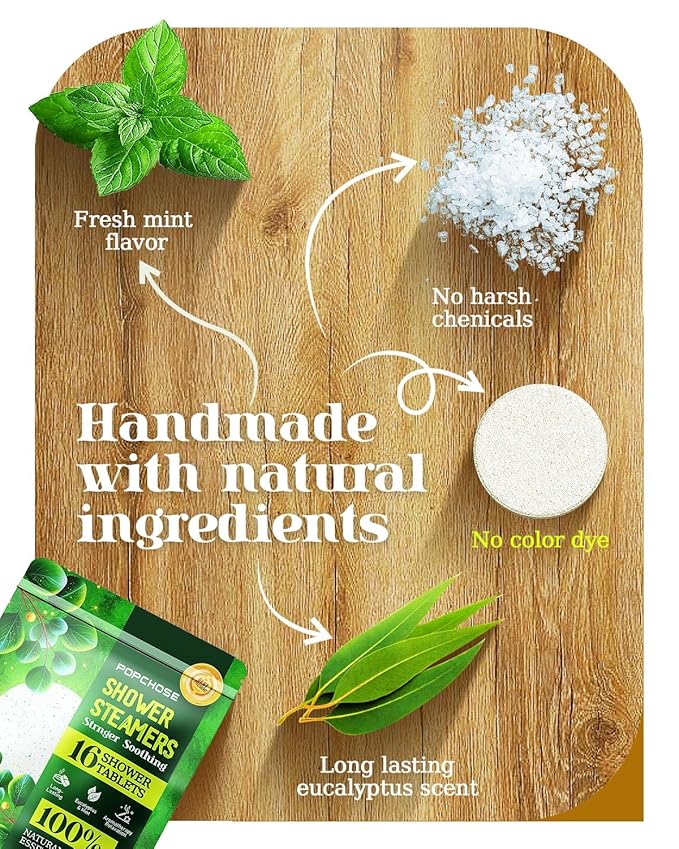 Shower Steamers Aromatherapy 16 Pack, Stocking Stuffers Christmas Gifts for Women, White Elephant Gifts for Adults, Eucalyptus for Shower Quick Relief Nasal Congestion, Self Care & Home Spa Relaxation