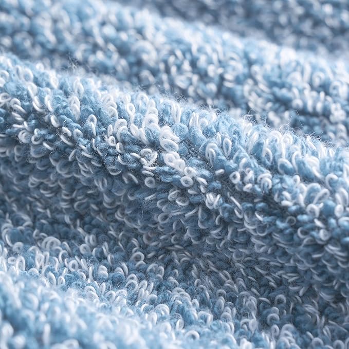 Lucky Brand Luxurious Boucle 6 Piece Bath Towel Set - (2) Bath Towels, (2) Hand Towels, and (2) Washcloths - Blue Stone Premium Bathroom Towel Set