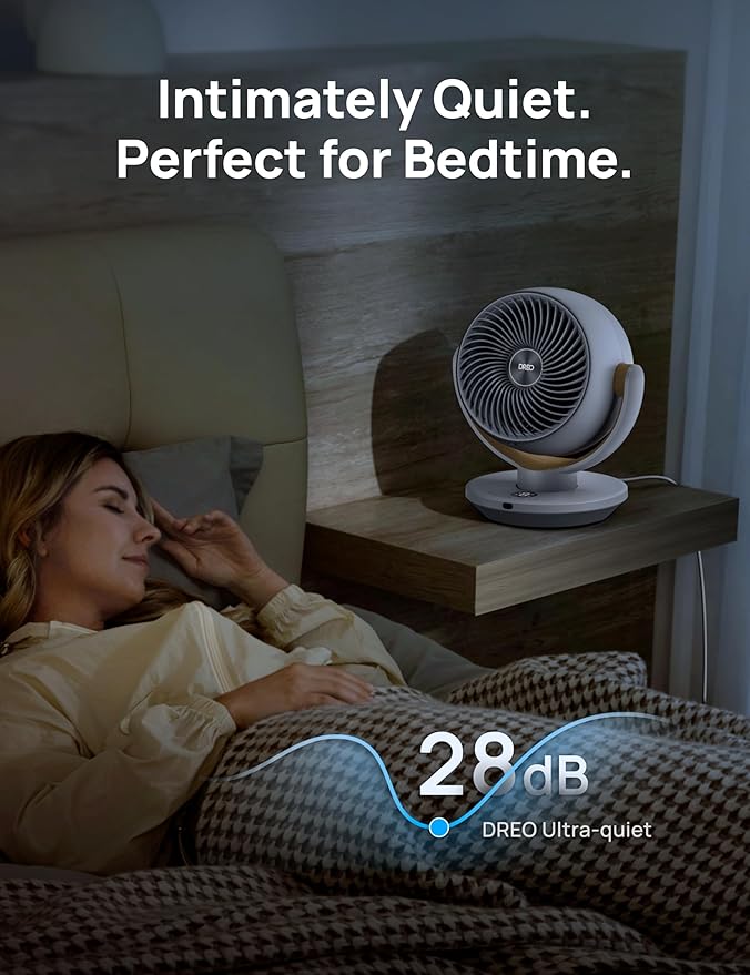 Dreo Fan for Bedroom, Desk Air Circulator Fan with Remote, 11 Inch Table Fans for Whole Room, 60ft Powerful Airflow, 120° Vertical Manual +90° Oscillating, 4 Speeds, 8H Timer, Quiet Fan, Home