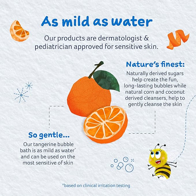 Childs Farm, Kids Bubble Bath for Dry, Sensitive Skin, Organic Tangerine, Gently Cleanses & Soothes, Vegan, Cruelty-Free, 16.9 fl oz