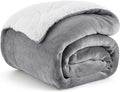Bedsure GentleSoft Sherpa Fleece Throw Blanket Twin Size for Couch - Thick and Warm Throw for Women and Men, Soft Fuzzy Plush Blanke for Winter, Grey, 60x80 Inches