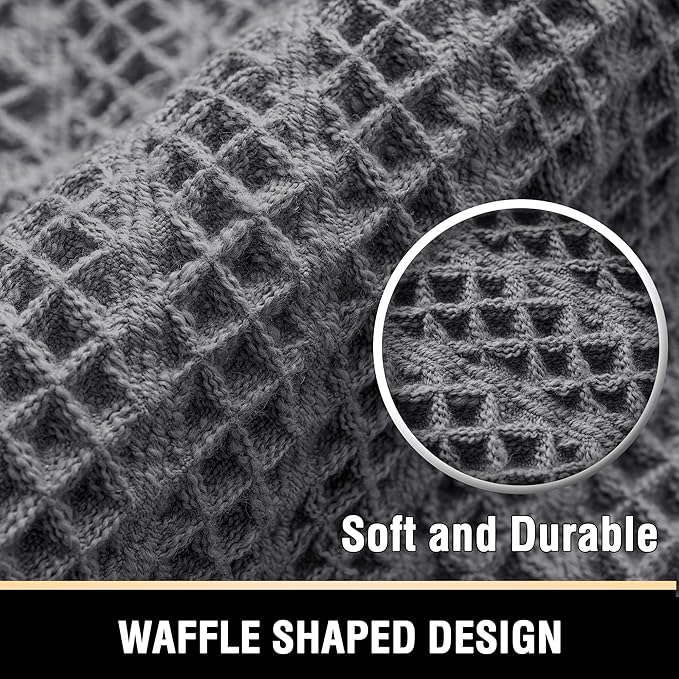 H.VERSAILTEX Waffle Bath Runner Rug Long Bath Mat Super Absorbent Boho Bath Rugs Non Slip Bath Runner for Bathroom Floor Machine Washable Dry Fast Bathroom Rugs with Tassels, 24" x 60", Gray