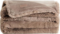 UnHide Marshmallow - Faux Fur Blanket - Heavy Weight, Extra Soft Blanket - Made from Recycled Materials - Machine Washable - Medium (60" x 80") - Mocha Shar Pei