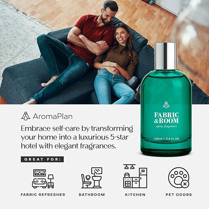 AromaPlan Natural Room Spray & Car Fragrance Kit, 24 Knights- Concentrated, Non-Toxic, Odor Eliminator & Long Lasting- Room Spray Air Freshener- Home, Car- 5 Star Hotel Scent Fragrance (100&30 ml)