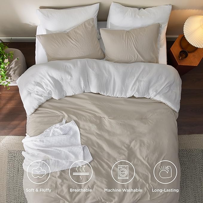 Bedsure California King Comforter Set, Reversible Black Soft Prewashed Bedding for All Seasons, 3 Pieces Warm Down Alternative Bed Set, 1 Lightweight Comforter (104"x96") and 2 Pillowcases (20"x36")