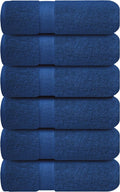 Infinitee Xclusives Hand Towels for Bathroom - Set of 6 (16x28 inches) 600 GSM, 100% Cotton Ultra Soft, Quick Drying, Hotel Quality Hand Towel Set (Tranquil Navy)