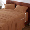 Bedsure Deep Pocket Queen Sheets Set - Fits Mattresses Up to 21 Inches Thick - 4 Piece GentleSoft Bed Sheets, Moisture Wicking, Soft & Cooling Bedsheet & Pillowcases, Easy & Secure Fit, Burnt Orange