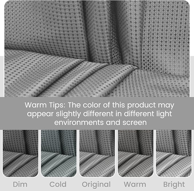 No Hook Shower Curtain with Snap in Liner Set Waffle Shower Curtain for Bathroom Hotel Style Fabric Waterproof Inner Liner，54" W x 80" H, Grey