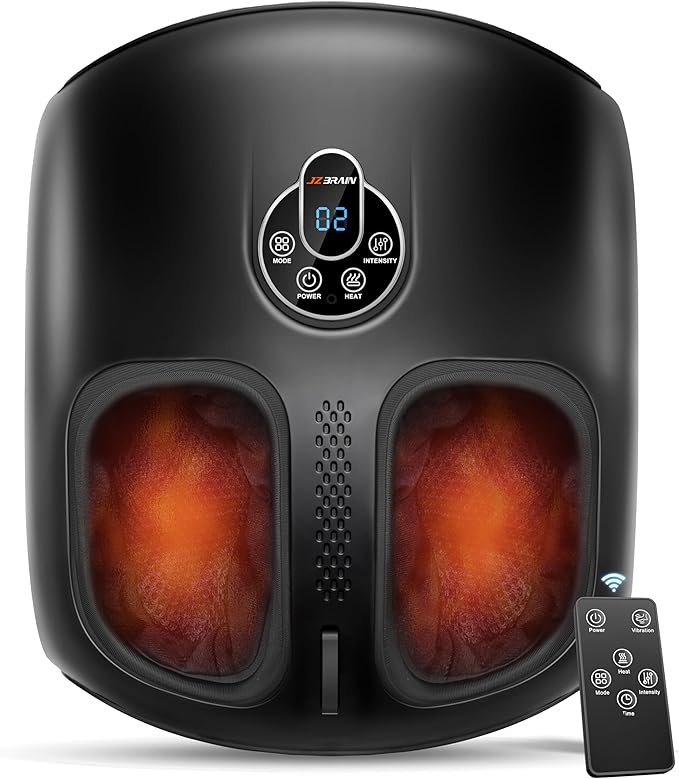 Shiatsu Foot Massager Machine with Heat : Deep Kneading Foot Massager with Vibration & Compression for Plantar Fasciitis & Neuropathy - for Women & Men,Relax for Home Office Use (Black)
