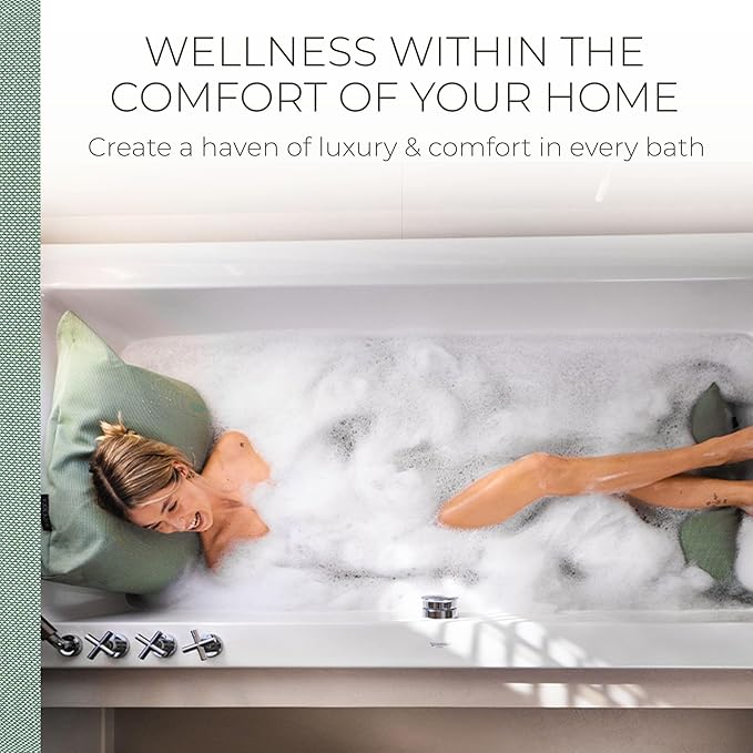 BADESOFA® Luxury Bath Pillows for Tub Full Body Set - 3-Piece Bath Pillow Set with Premium Materials & CleanDry+ - Bathtub Pillows for Head and Neck Support - Tub Pillow for Bathtub in Green