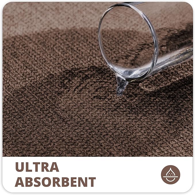 Bath Mat,Ultra Thin Bathroom Runner Rugs,Large Bath Mats for Bathroom,Quick Dry,Non-Slip,Machine Washable,Low Pile,Bath Rug,Shower Outside,Sink,Home Decor Accessories.Brown,1'9"x3'11"（21x47inch）