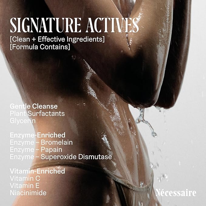 Nécessaire The Body Wash Olibanum. Natural Body Wash for Women + Men. Radiance Cleanse. Multi-Enzyme Gel Cleanser for Dull Skin. Notes of Vanilla, Fig Leaf, and Cassis Buds. 16.9 Fl Oz.