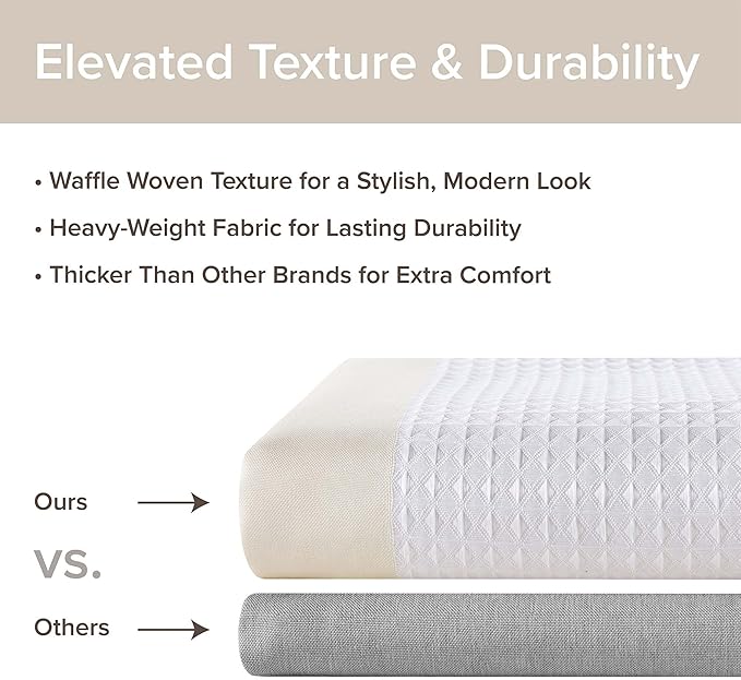 Madison Park Shower Curtain Spa Waffle Weave Shower Curtain for Bathroom 3M Scotchgard Moisture Management, Spa Quality Modern Shower Curtains for Bathroom, Standard: 72x72 Cream