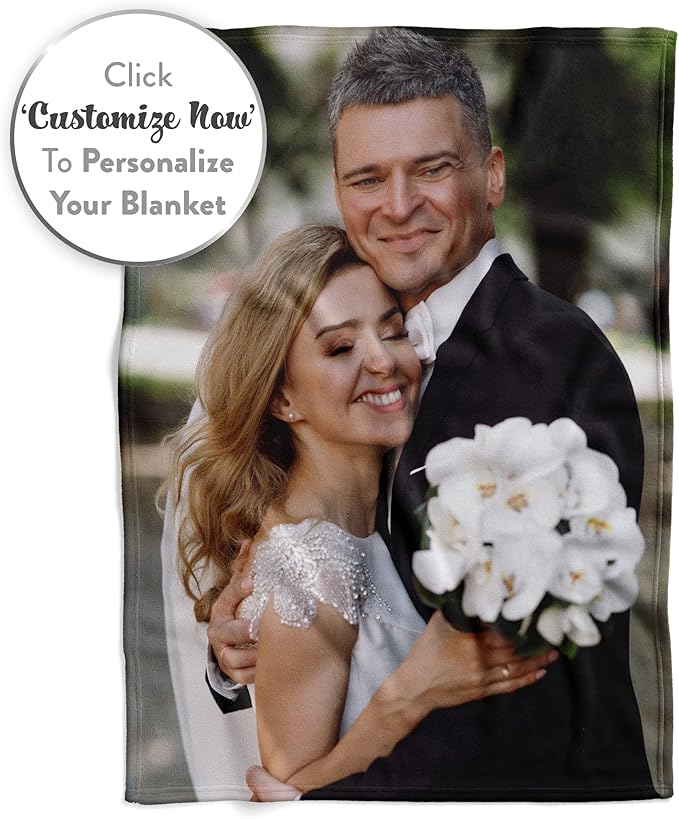 Ships Next Day, Custom Blanket with Picture - Printed in USA, Personalized Photo Blanket (Sherpa – 60x80)