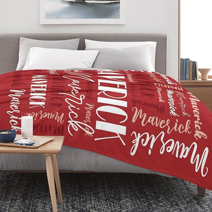 Name Blanket Personalized Blanket for Adult Kids Flannel Customize Throw Blanket Custom (Color 16, 50 x 60 Inches)