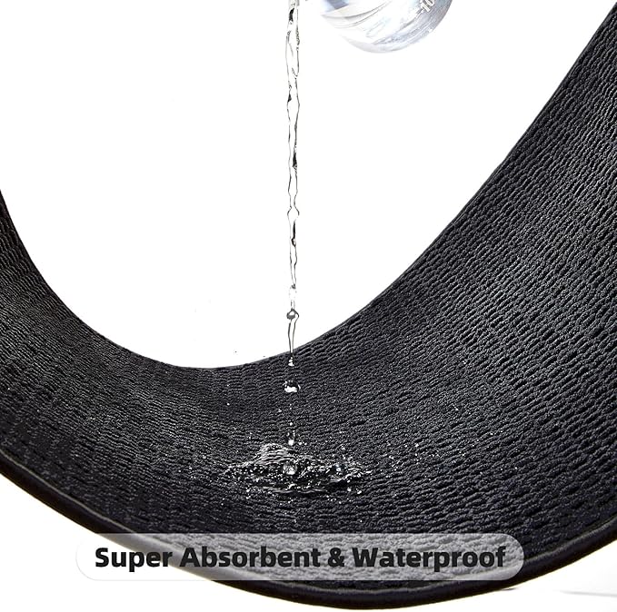 Black Toilet Rug, Thin Toilet Rugs U Shaped Washable Non Slip Absorbent Quick Dry Low Pile Toilet Mat, Black 20''x24'' U Shape