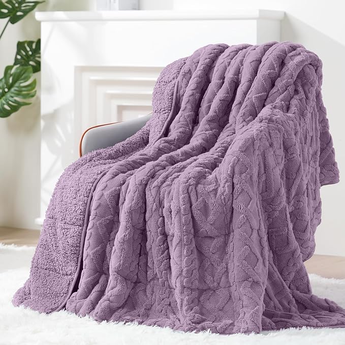 Super Fuzzy Soft Sherpa Fleece Weighted Blanket, 20 lbs Dual Sided Fluffy Heavy Weighted Blankets for Adults - No Bunching with Double Layers of Soft Inner Lining (60"x 80", 20 Pounds)