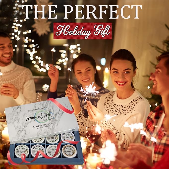 Shower Steamers Aromatherapy - Shower Bombs w/Organic Essential Oils for Vaporizing Steam Spa Relaxation, Stocking Stuffers, Relaxing Self Care Christmas Gifts for Men, Women, Him Her, Boss, Coworker