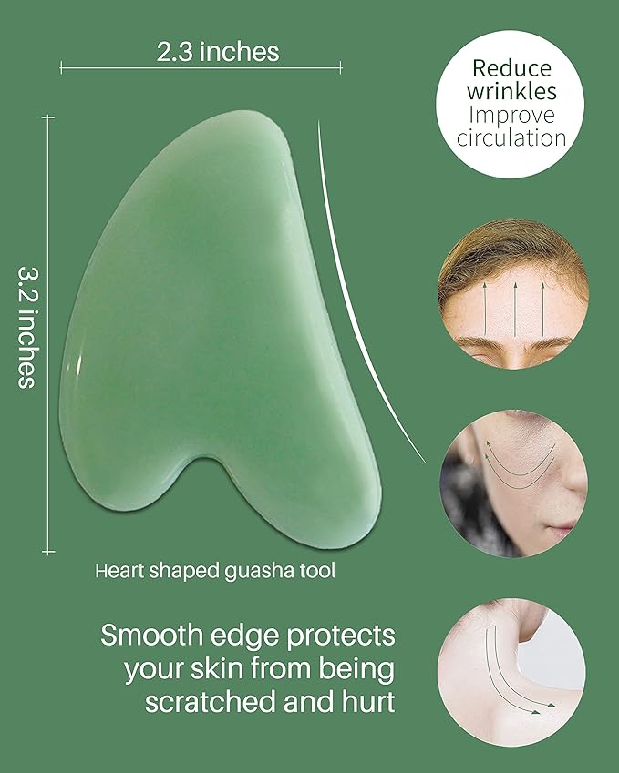 MoHern Gua Sha Massage Tools, 4 Pcs Gua Sha Tools of Multi-Shapes, Guasha Scraping Massage Tools for Face and Body (Light Green)