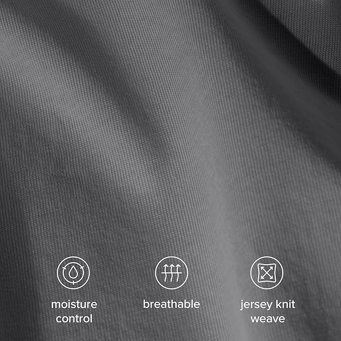 Bare Home 100% Organic Cotton Jersey Duvet Cover Set - King/Cal King Size - Ultra Soft - 100% Cotton - 3pcs - Corner Ties - Button Closure - Bedding Duvet Cover & Pillow Shams (King/Cal King, Grey)